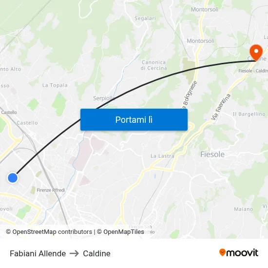 Fabiani Allende to Caldine map