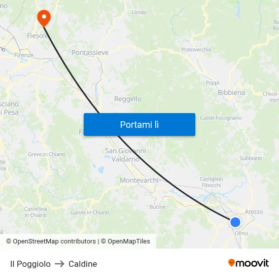 Il Poggiolo to Caldine map