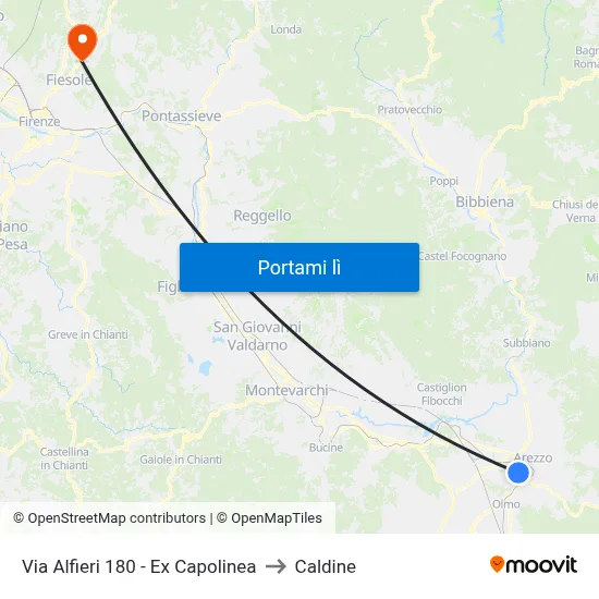 Via Alfieri 180 - Ex Capolinea to Caldine map