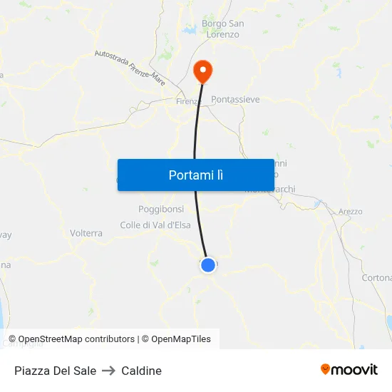 Piazza Del Sale to Caldine map