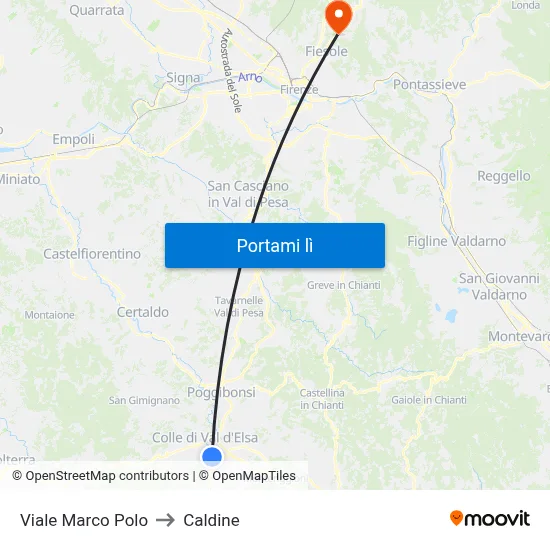 Viale Marco Polo to Caldine map