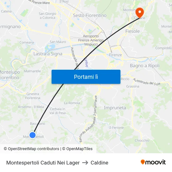 Montespertoli Caduti Nei Lager to Caldine map