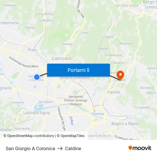 San Giorgio A Colonica to Caldine map