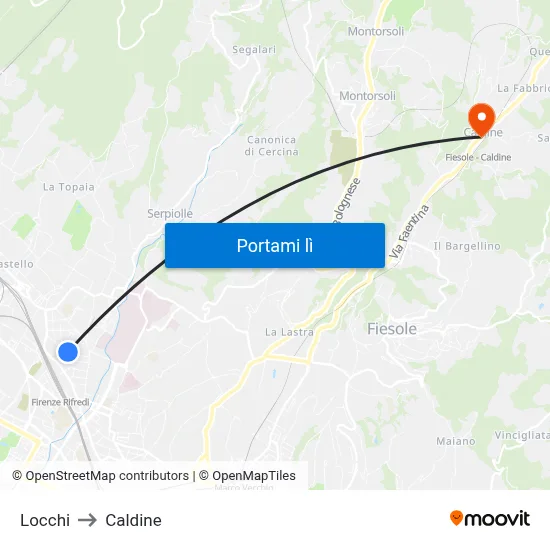 Locchi to Caldine map