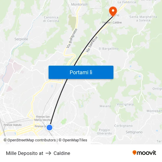 Mille Deposito at to Caldine map