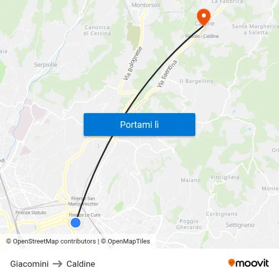 Giacomini to Caldine map
