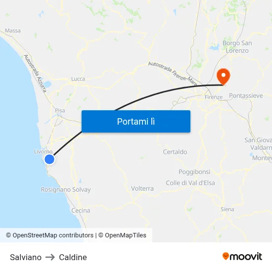 Salviano to Caldine map