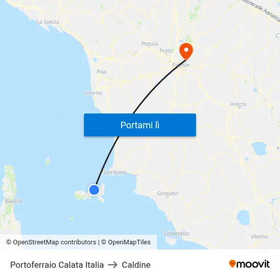 Portoferraio Calata Italia to Caldine map