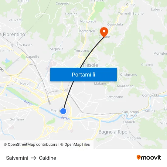 Salvemini to Caldine map