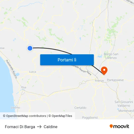 Fornaci Di Barga to Caldine map