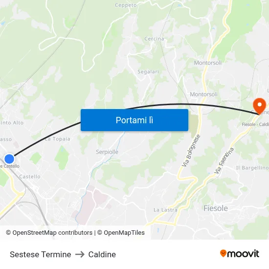 Sestese Termine to Caldine map