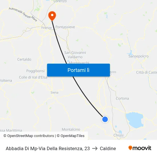 Abbadia Di Mp-Via Della Resistenza, 23 to Caldine map