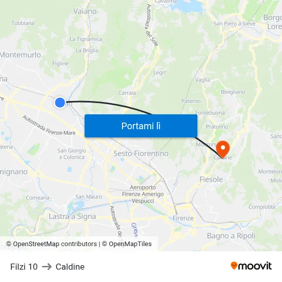 Filzi 10 to Caldine map