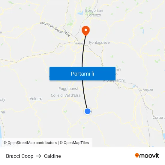Bracci Coop to Caldine map