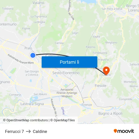 Ferrucci 7 to Caldine map