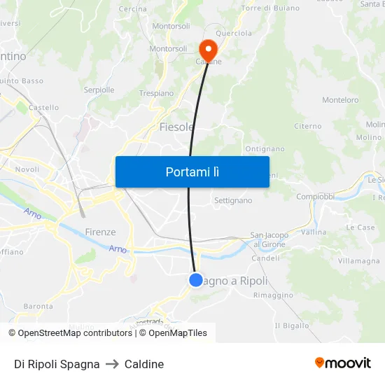 Di Ripoli Spagna to Caldine map