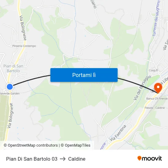 Pian Di San Bartolo 03 to Caldine map