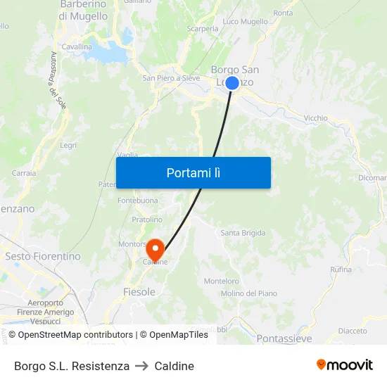 Borgo S.L. Resistenza to Caldine map
