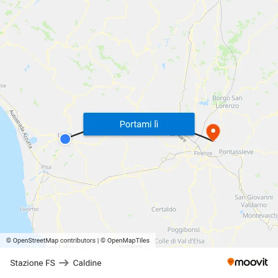 Stazione FS to Caldine map