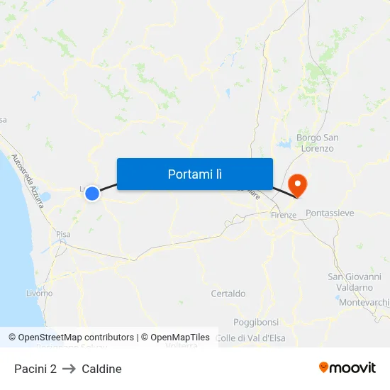 Pacini 2 to Caldine map