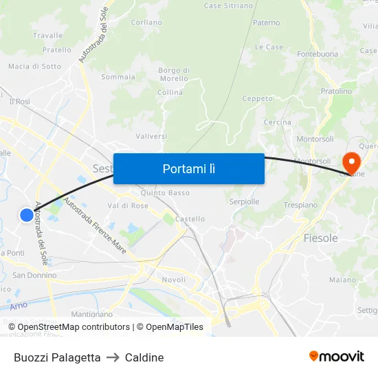 Buozzi Palagetta to Caldine map