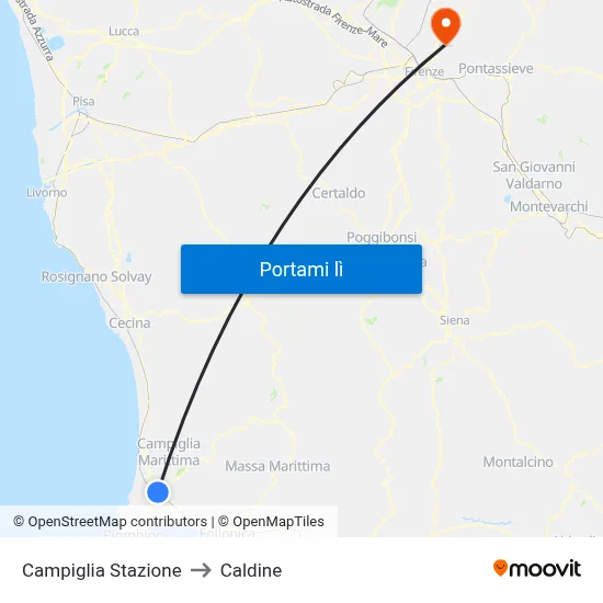 Campiglia Stazione to Caldine map