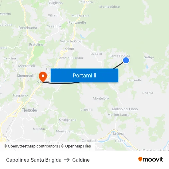 Capolinea Santa Brigida to Caldine map