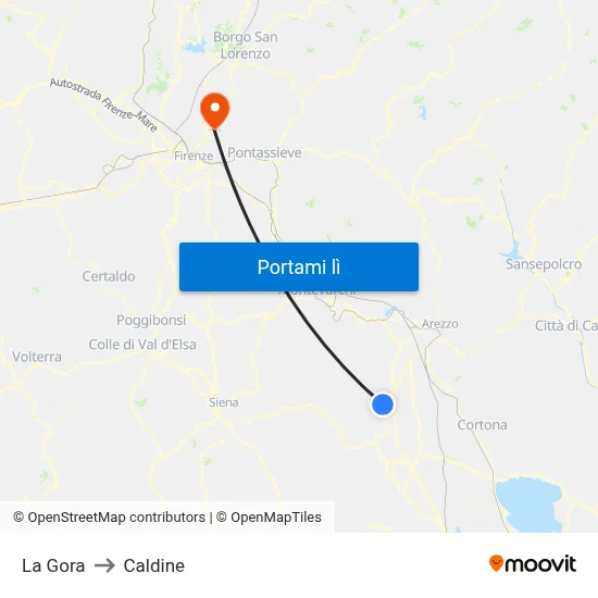 La Gora to Caldine map