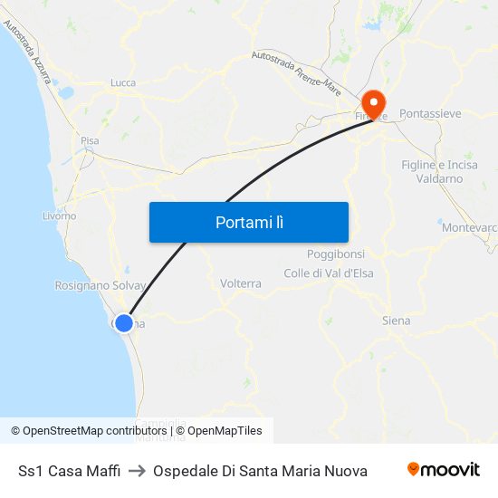 Ss1 Casa Maffi to Ospedale Di Santa Maria Nuova map