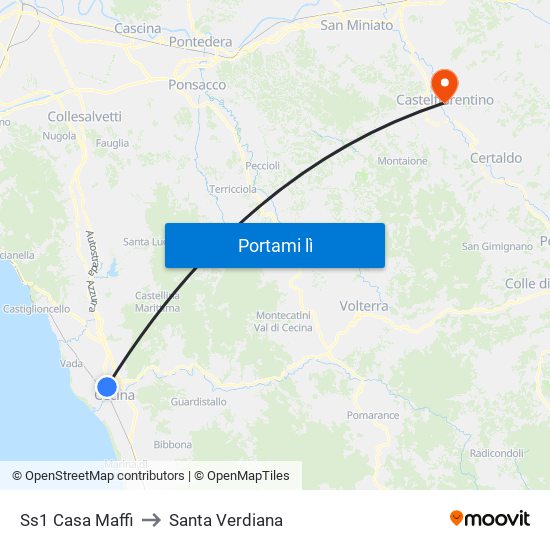 Ss1 Casa Maffi to Santa Verdiana map