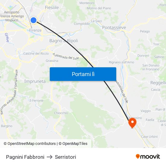 Pagnini Fabbroni to Serristori map