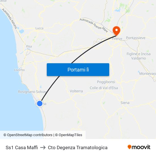 Ss1 Casa Maffi to Cto Degenza Tramatologica map