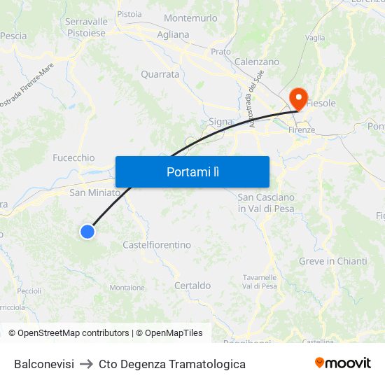 Balconevisi to Cto Degenza Tramatologica map