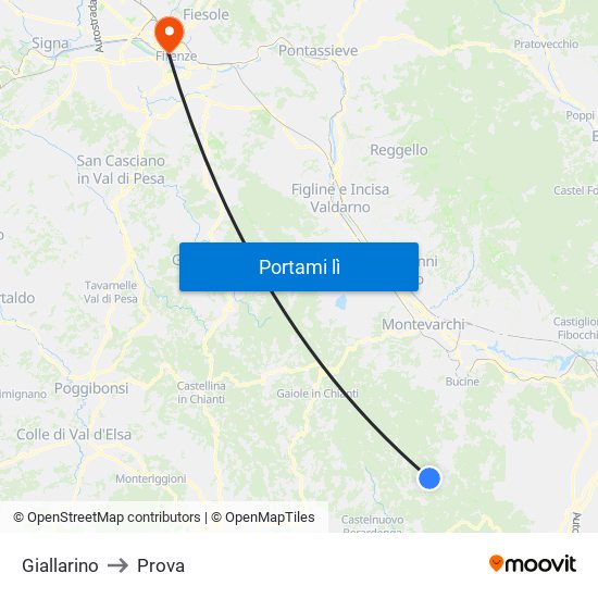 Giallarino to Prova map