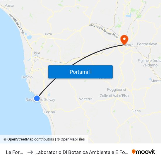 Le Forbici to Laboratorio Di Botanica Ambientale E Forestale map