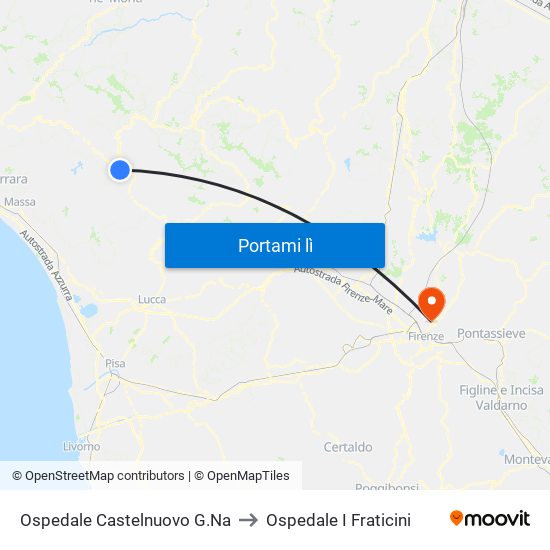 Ospedale Castelnuovo G.Na to Ospedale I Fraticini map