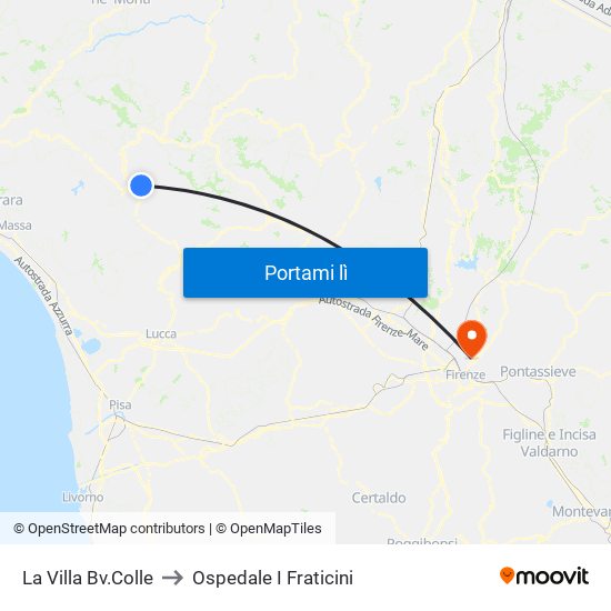 La Villa Bv.Colle to Ospedale I Fraticini map