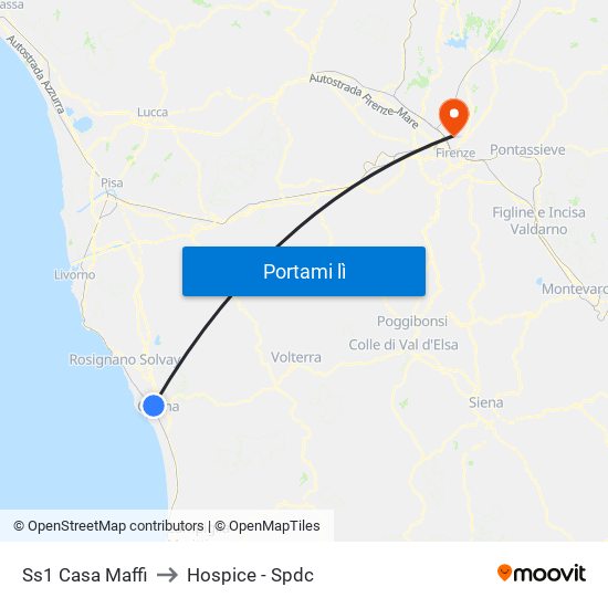 Ss1 Casa Maffi to Hospice - Spdc map