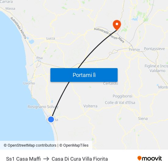 Ss1 Casa Maffi to Casa Di Cura Villa Fiorita map