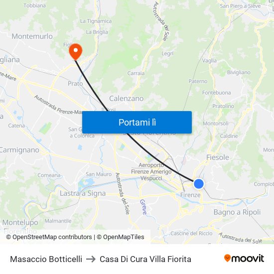 Masaccio Botticelli to Casa Di Cura Villa Fiorita map