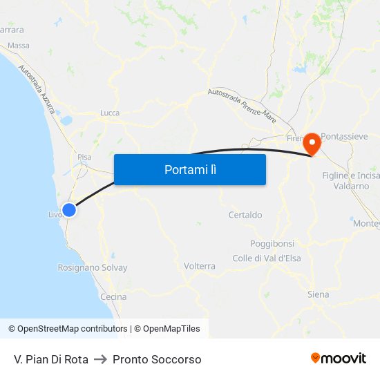 V. Pian Di Rota to Pronto Soccorso map