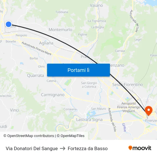 Via Donatori Del Sangue to Fortezza da Basso map