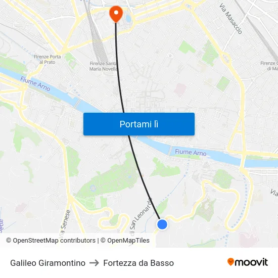 Galileo Giramontino to Fortezza da Basso map