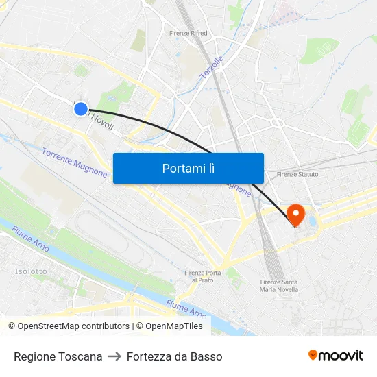 Regione Toscana to Fortezza da Basso map