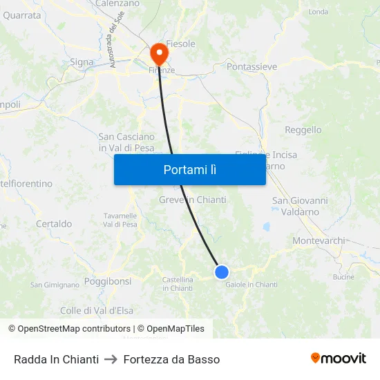 Radda In Chianti to Fortezza da Basso map