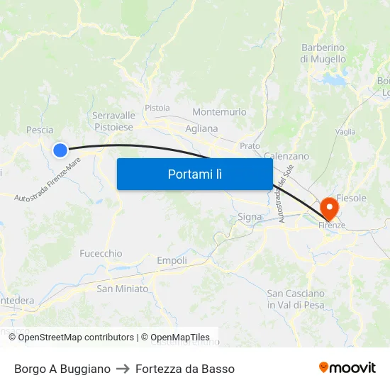 Borgo A Buggiano to Fortezza da Basso map