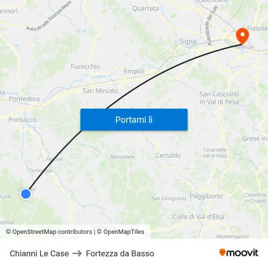 Chianni Le Case to Fortezza da Basso map