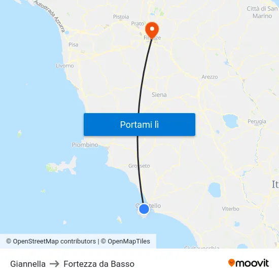 Giannella to Fortezza da Basso map