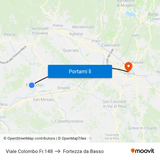 Viale Colombo Fr.148 to Fortezza da Basso map