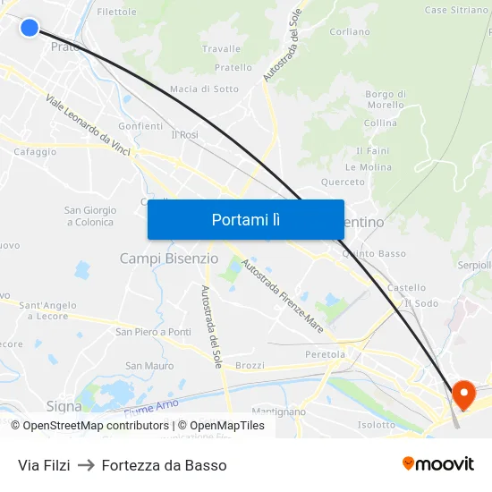 Via Filzi to Fortezza da Basso map